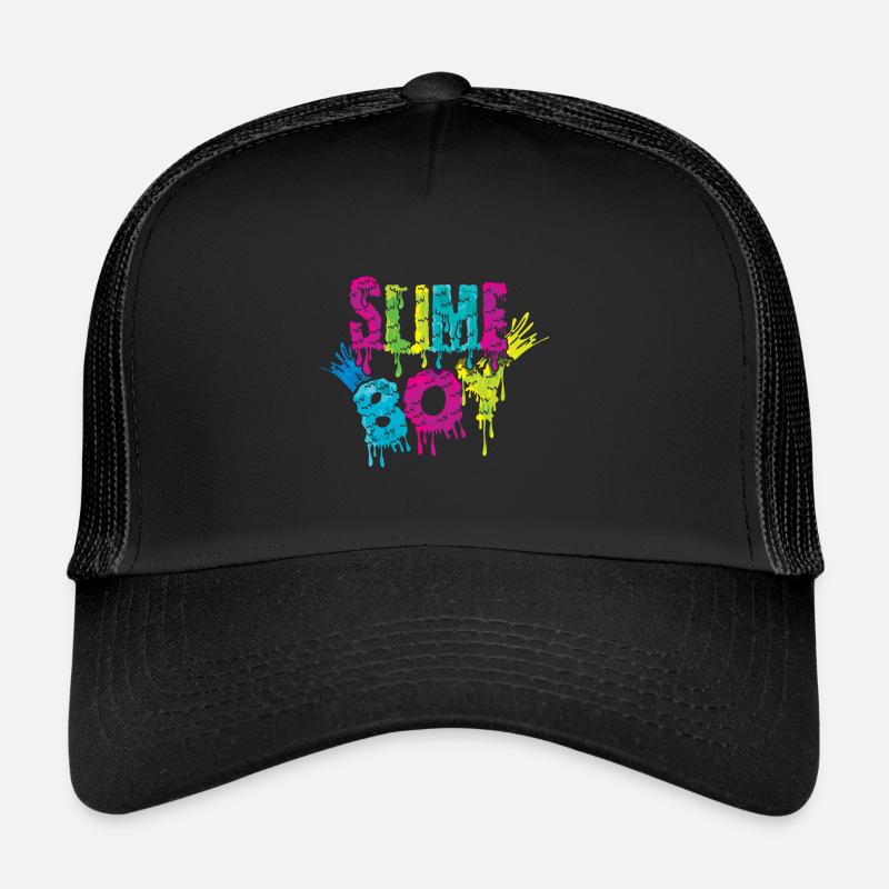 Slime Boy Slime Kid Bunte Slime Crafts Kunst - Trucker Cap - Schwarz/Schwarz