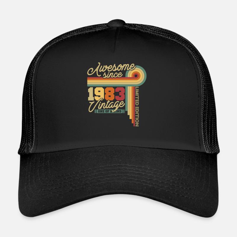1983 Anniversary Retro - 40 ans - Casquette trucker  - noir/noir