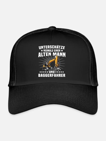 Baggerführer Geschenk - Trucker Cap - Schwarz/Schwarz