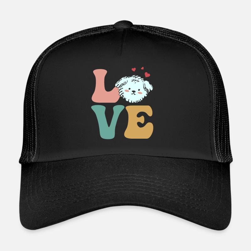 Bichon Frise Hund - Trucker Cap - Schwarz/Schwarz