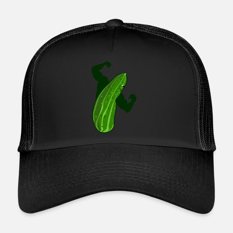 Gurken Bodybuilder Bodybuilding Gurke - Trucker Cap - Schwarz/Schwarz