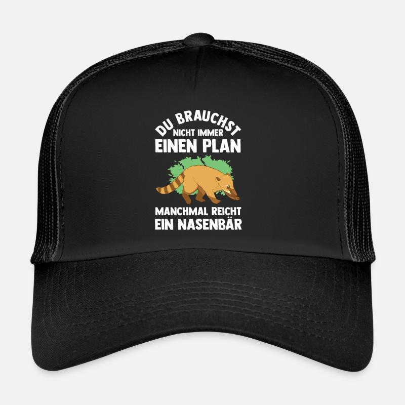 Nasenbär - Trucker Cap - Schwarz/Schwarz