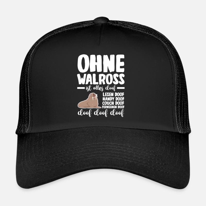 Walross - Trucker Cap - Schwarz/Schwarz