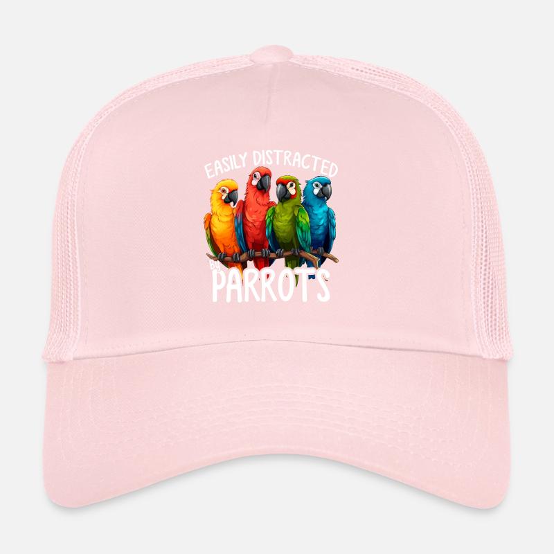 Easily Distracted By Funny Parrot Quaker Parrot Trucker Cap