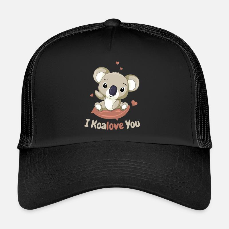 Australien Australien Tag Australische Koala Liebe - Trucker Cap - Schwarz/Schwarz