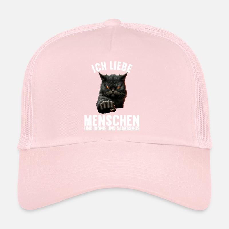 Ich liebe Menschen und Ironie und Sarkasmus Trucker Cap