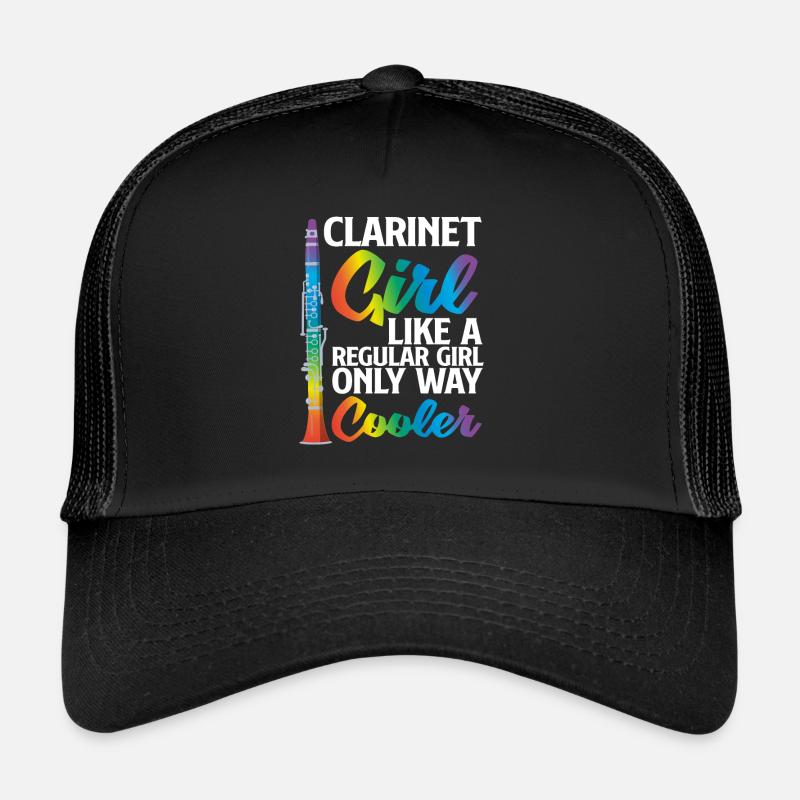 Klarinette Mädchen Musikerin - Trucker Cap - Schwarz/Schwarz