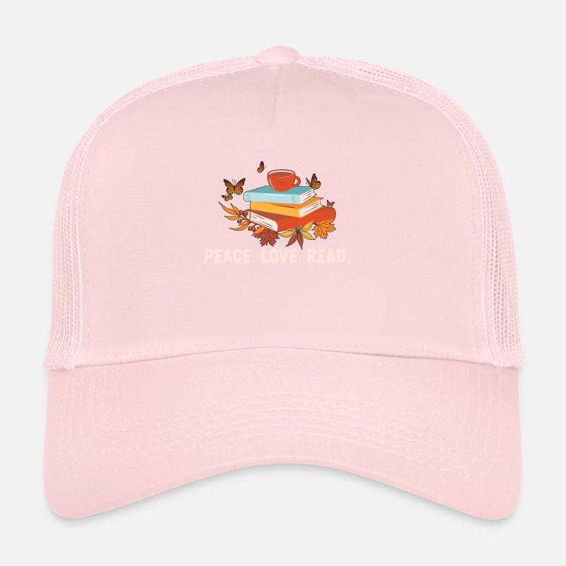 Peace Love Reading Book Lover Summer Reading Casquette trucker 