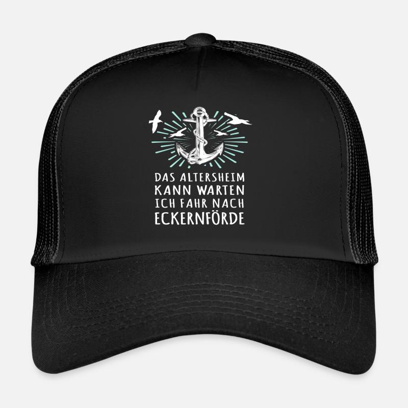 Eckernförde Sprüche Eckernförder Spruch - Trucker Cap - Schwarz/Schwarz