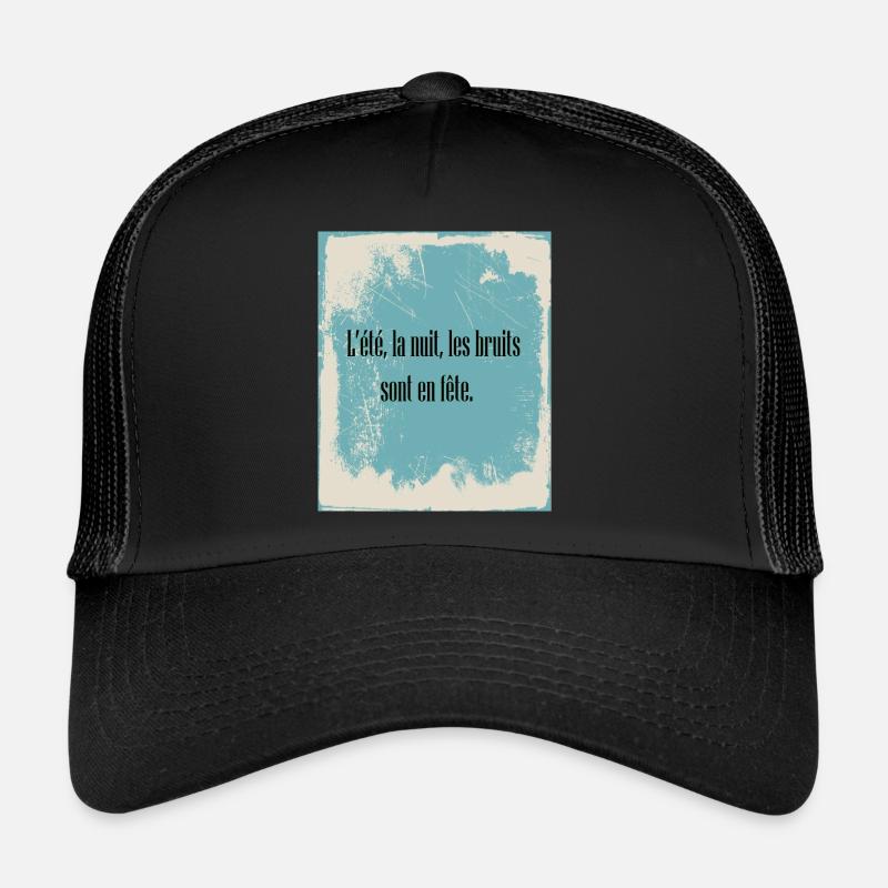 Summer, at night, noise are festive - Trucker Cap - black/black