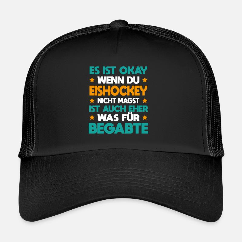 Eishockey Für Begabte Eishockeyspieler Geschenk - Trucker Cap - Schwarz/Schwarz
