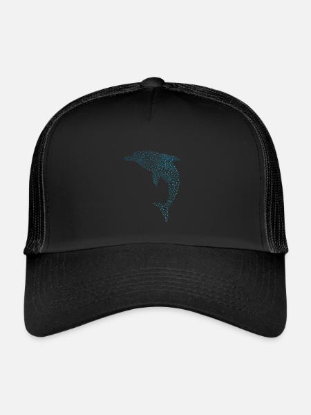 Schöner Delphin Beautiful Dolphin - Trucker Cap - black/black - Front