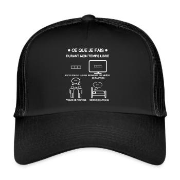 parpaing temps libre cadeau maçon - Casquette trucker  - noir/noir - Devant