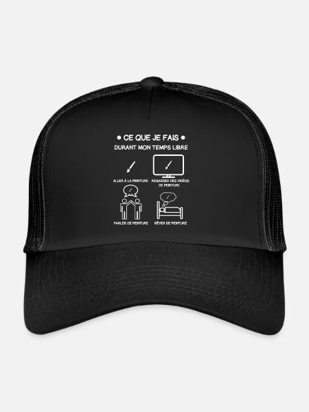 peinture temps libre cadeau peintre - Casquette trucker - noir/noir