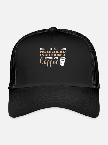 This Molecular Evolutionist Runs On Coffee - Trucker Cap - black/black - Front