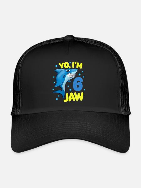 6ème anniversaire Shark Funny Shark Kids - Casquette trucker  - noir/noir - Devant