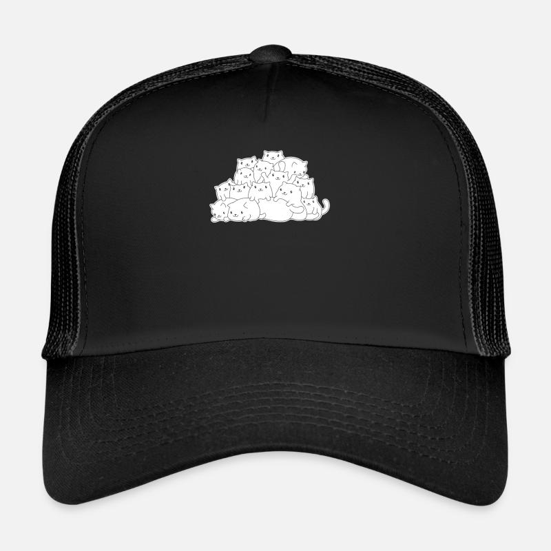 Katze - Trucker Cap - Schwarz/Schwarz