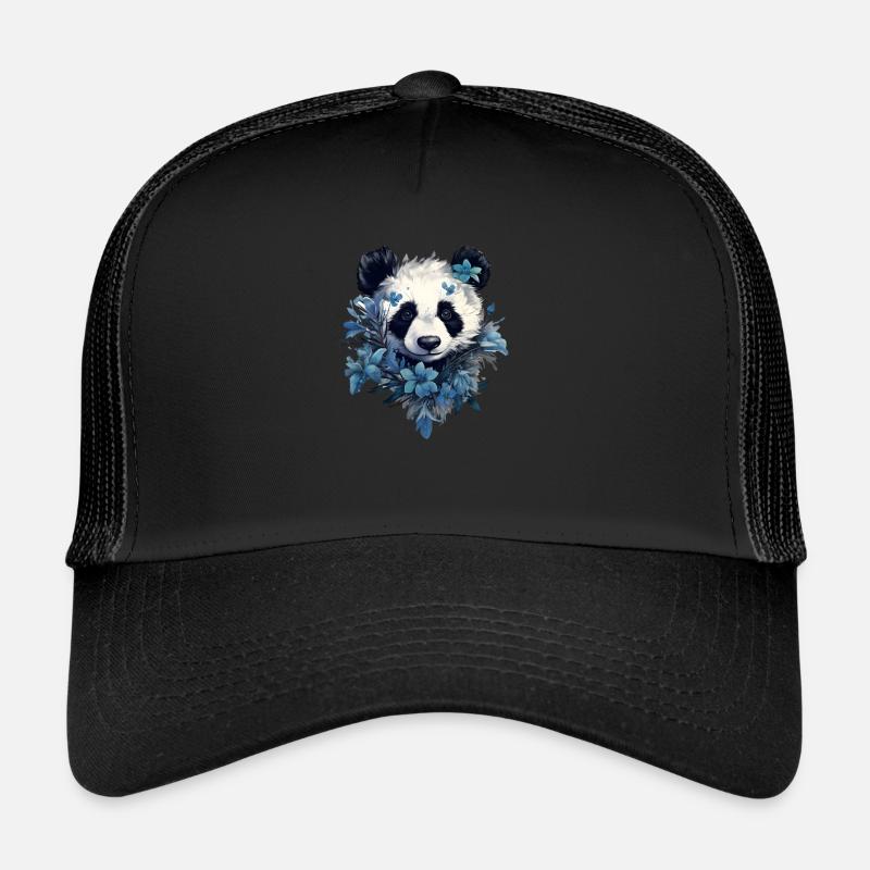 Conception de fleurs de panda Casquette trucker 