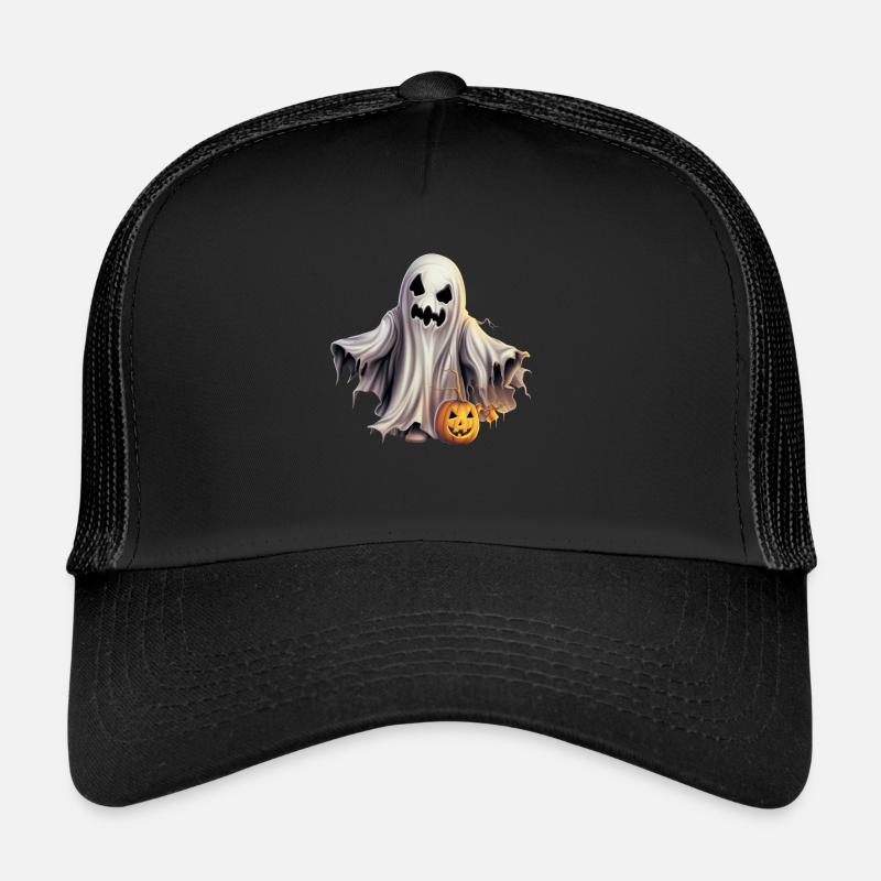 Fantôme cool avec citrouille: Joyeux Halloween! Casquette trucker 
