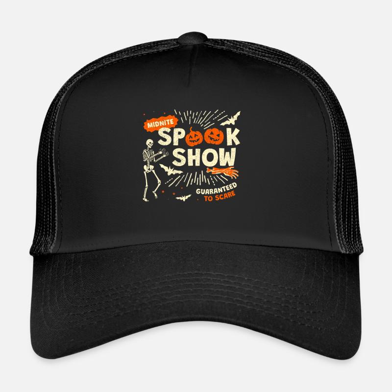 Spook Show Halloween Kostüm Skelett - Trucker Cap - Schwarz/Schwarz