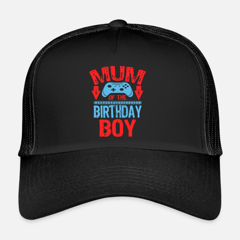 Maman de l’idée de famille de jeu de garçon d’anniversaire Casquette trucker 