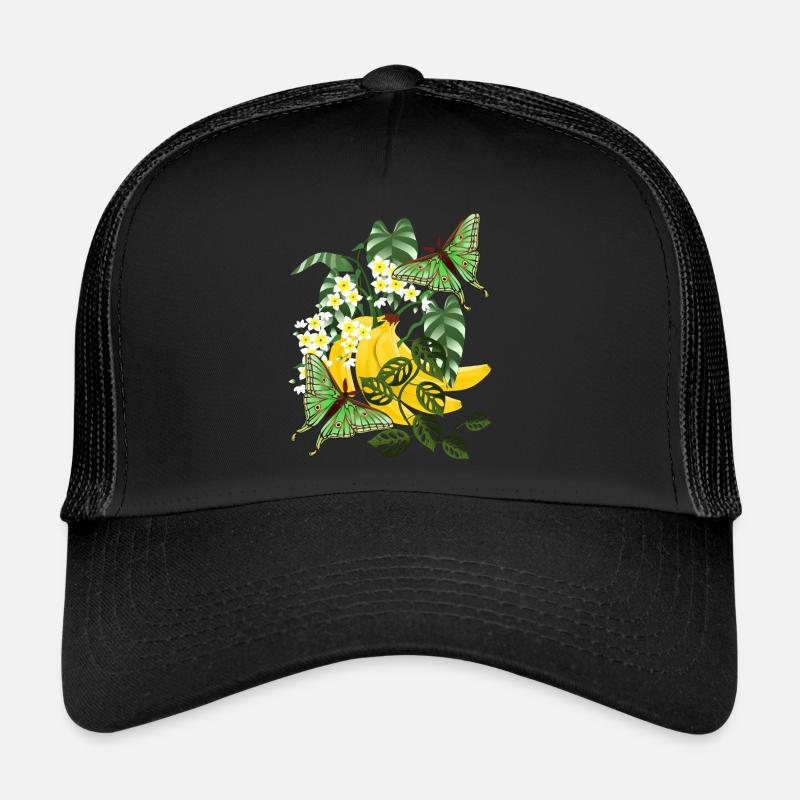 Banane avec des papillons Casquette trucker 
