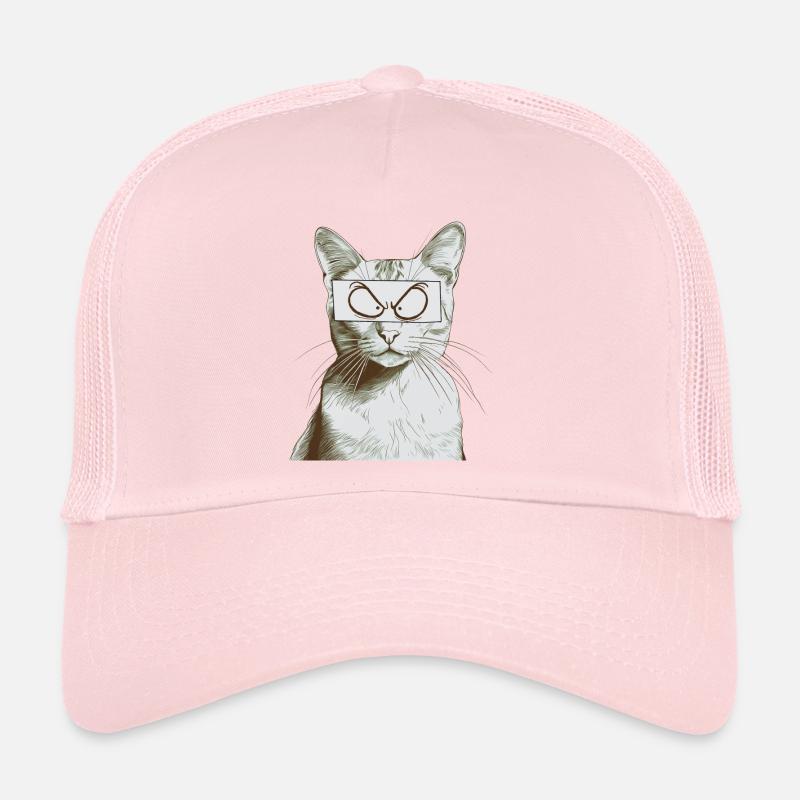 Chat aux yeux comiques V2, dessin bnw Casquette trucker 
