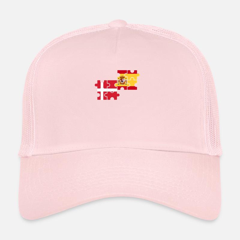 Danemark Espagne Drapeau Espagnol Danois Casquette trucker 