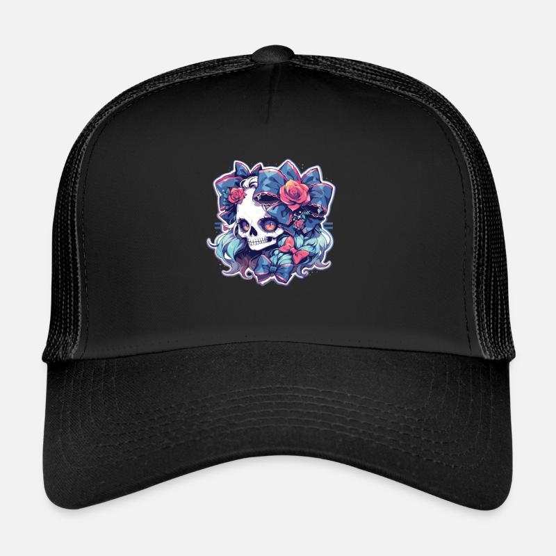 Totenkopf - Trucker Cap - Schwarz/Schwarz