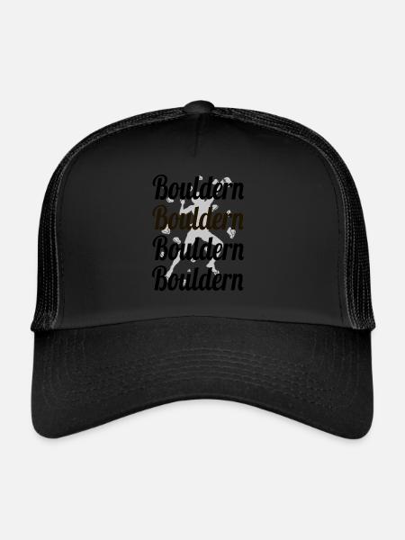 Bloc, bloc, escalade, bloc, bloc - Casquette trucker  - noir/noir - Devant