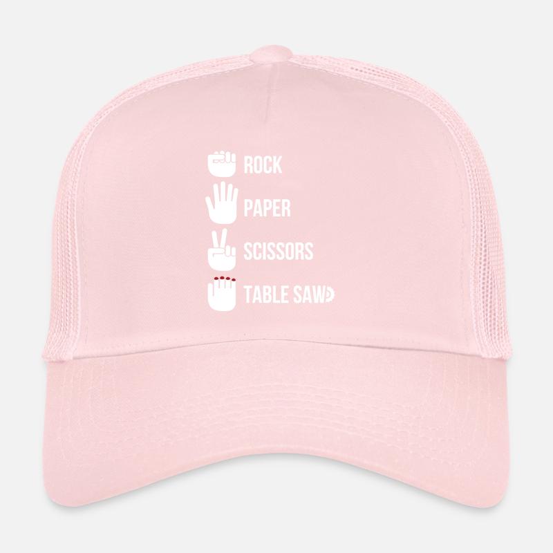 Rock Paper Scissors Table Saw Carpenter Trucker Cap