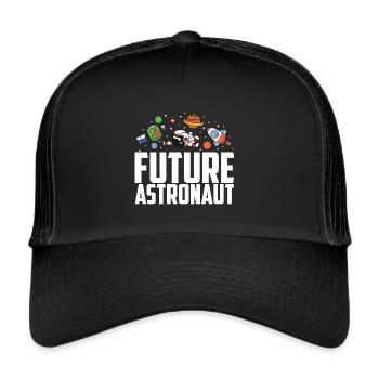 Astronaut Kinder Raumfahrt - Trucker Cap - Schwarz/Schwarz - Vorne