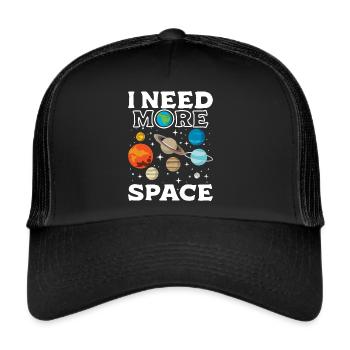 Raumfahrt Astronaut Weltall Planeten - Trucker Cap - Schwarz/Schwarz - Vorne