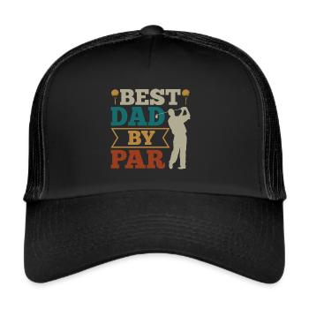 Papa Golfer Golf - Trucker Cap - Schwarz/Schwarz - Vorne