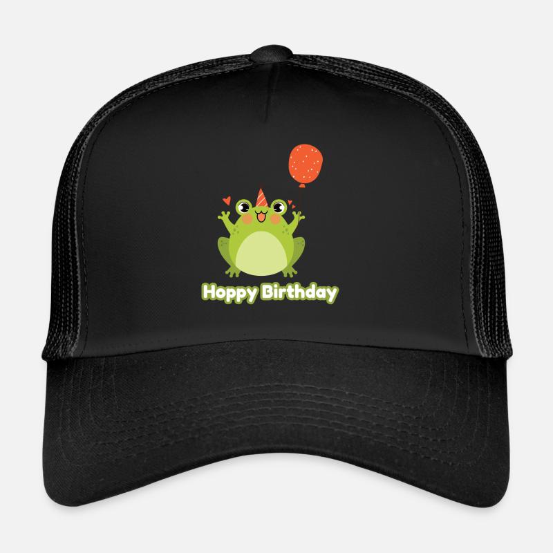 Hoppy Birthday Frog Frogs Kids Trucker Cap