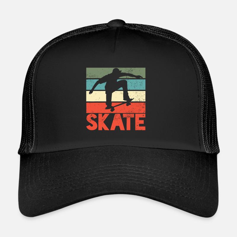 Skateboard Skateboarding Retro Vintage Gift Trucker Cap