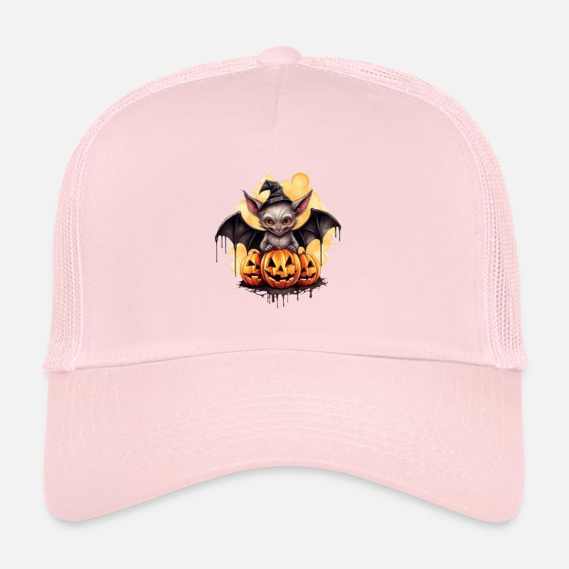 Halloween Pumpkin Bat Trucker Cap