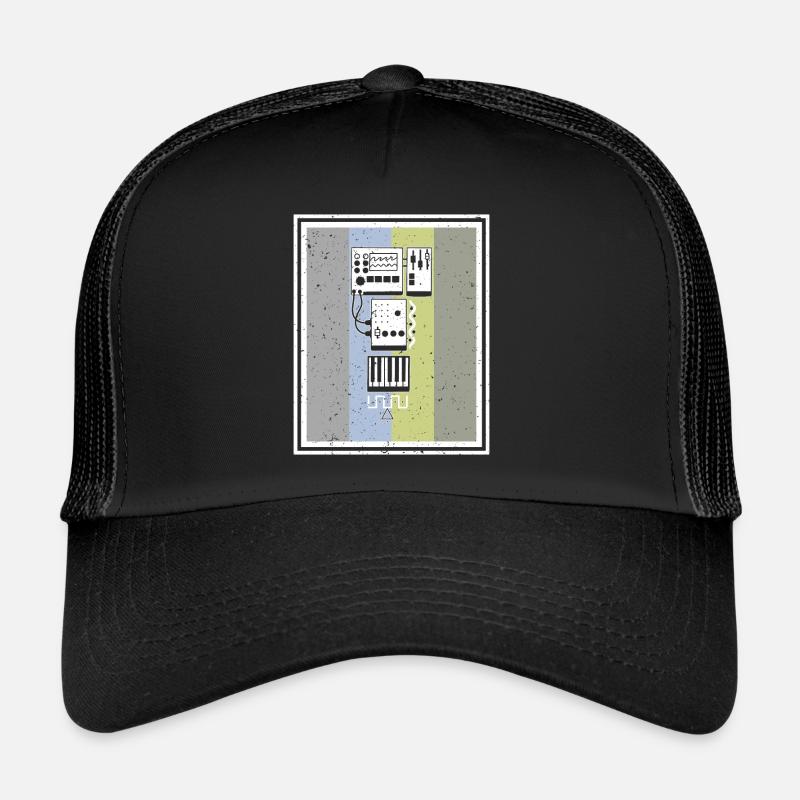 Synthesizer Synth Keyboard Elektronische Musiker - Trucker Cap - Schwarz/Schwarz