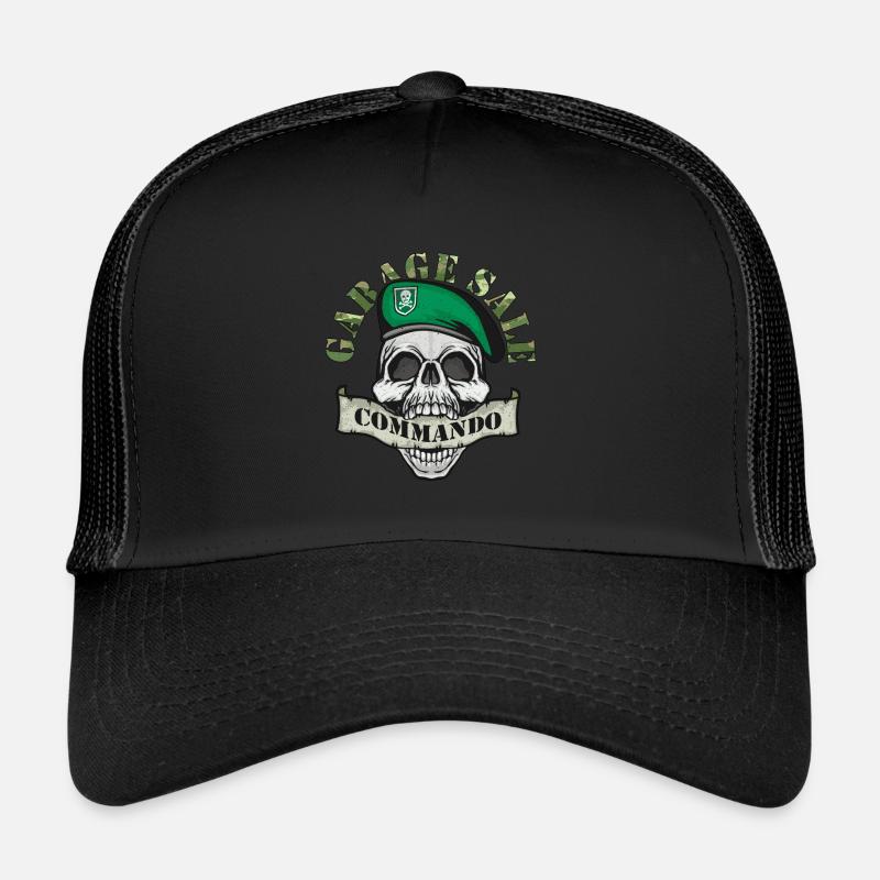 Vente de garage Commando Marché aux puces Chasseur de bonnes affaires Casquette trucker 