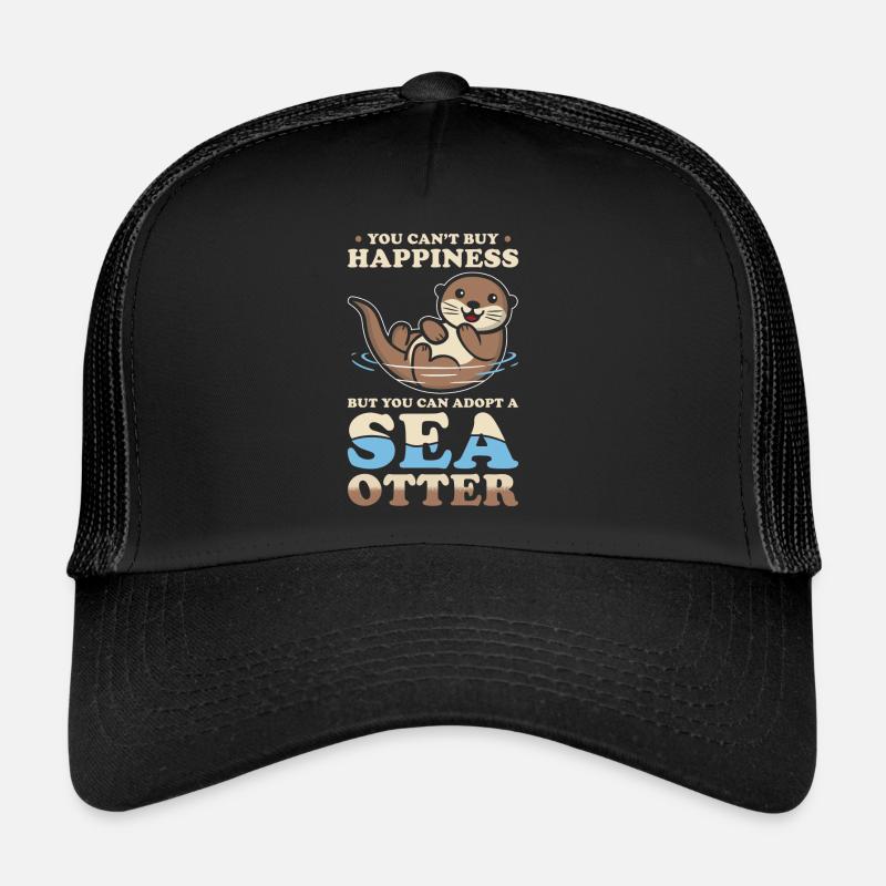 Seeotter Spruch Lustig Otter Geschenk - Trucker Cap - Schwarz/Schwarz