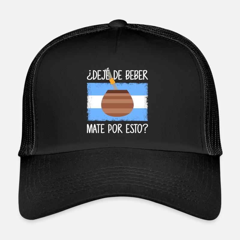 Argentinien-Flagge Argentinischer Yerba Mate Tee - Trucker Cap - Schwarz/Schwarz