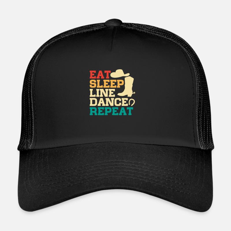 Linedance Country Line Dancer Linedancing Geschenk - Trucker Cap - Schwarz/Schwarz