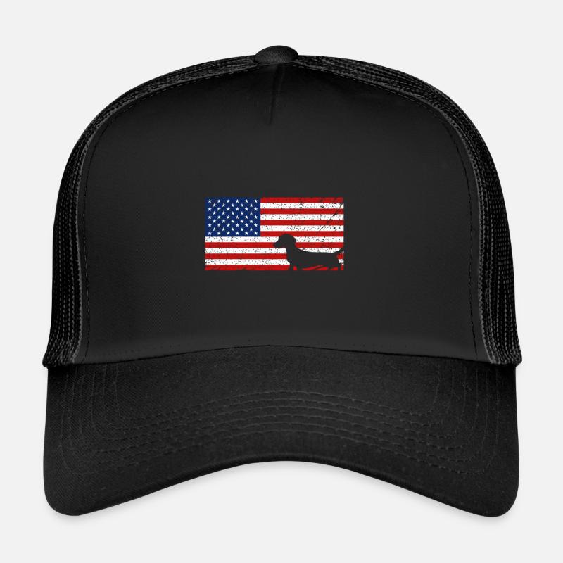 Dachshund Geschenk Dixie Wiener Doxie Dackel - Trucker Cap - Schwarz/Schwarz