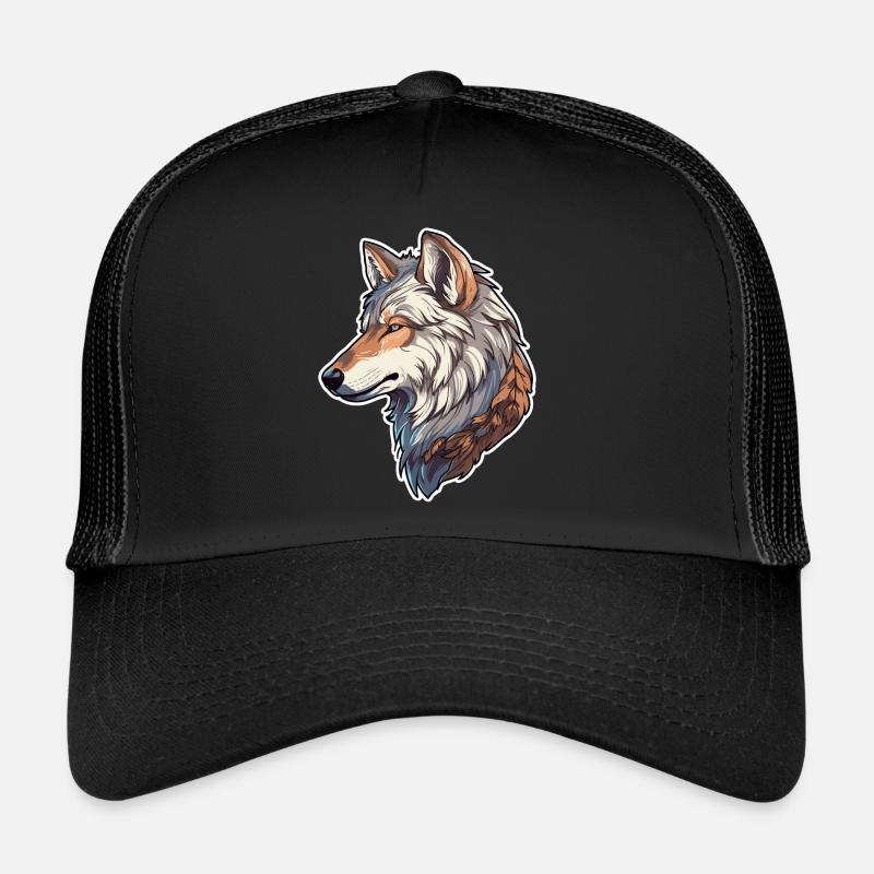 Wolf costume blue wolf head werewolf and Trucker Cap