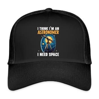 Astronome Astronomie Constellations Étoiles Espace - Casquette trucker  - noir/noir - Devant