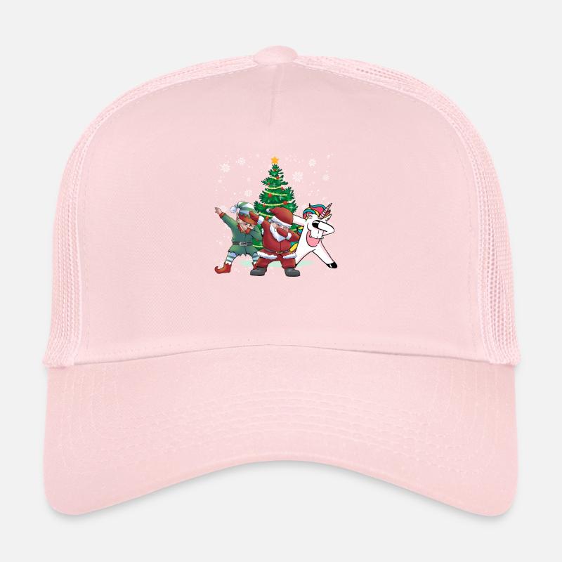 Dabbing Weihnachtsmann Elf Einhorn Weihnachtsbaum Trucker Cap