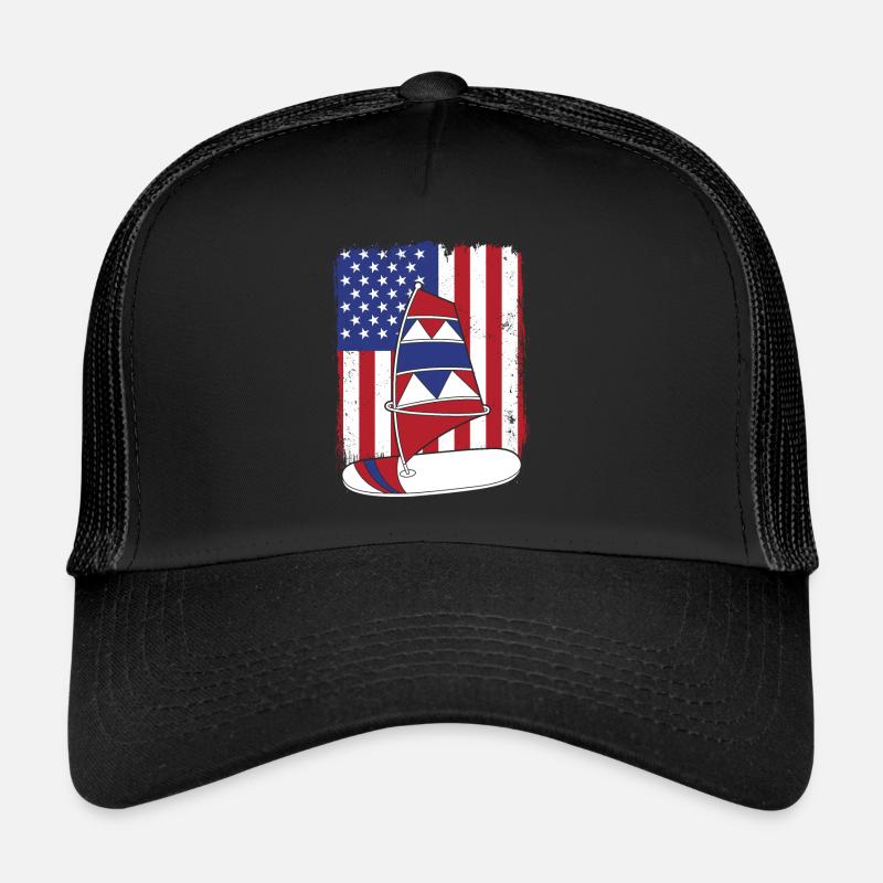 Planche à voile Drapeau américain Wellenreiter Surfer Casquette trucker 
