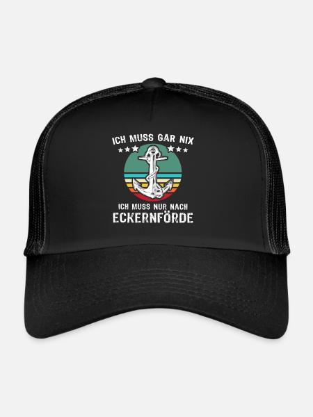 Eckernförde Urlaub - Trucker Cap - Schwarz/Schwarz