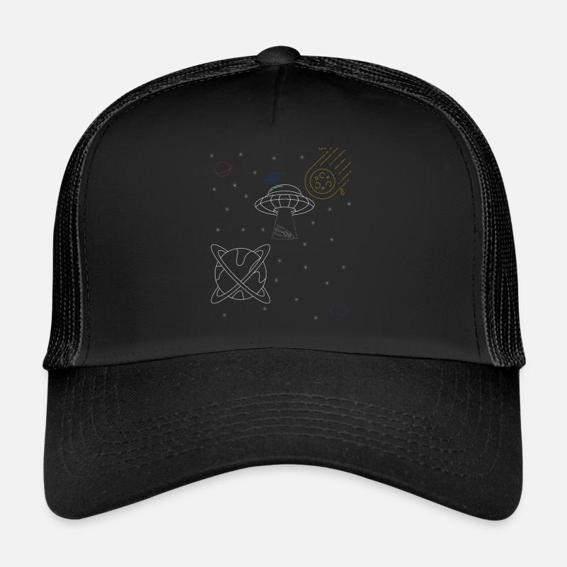OVNI dans l’espace - Casquette trucker  - noir/noir
