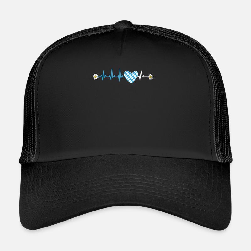 État libre de Bavière Palpitations cardiaques Drapeau bavarois Casquette trucker 
